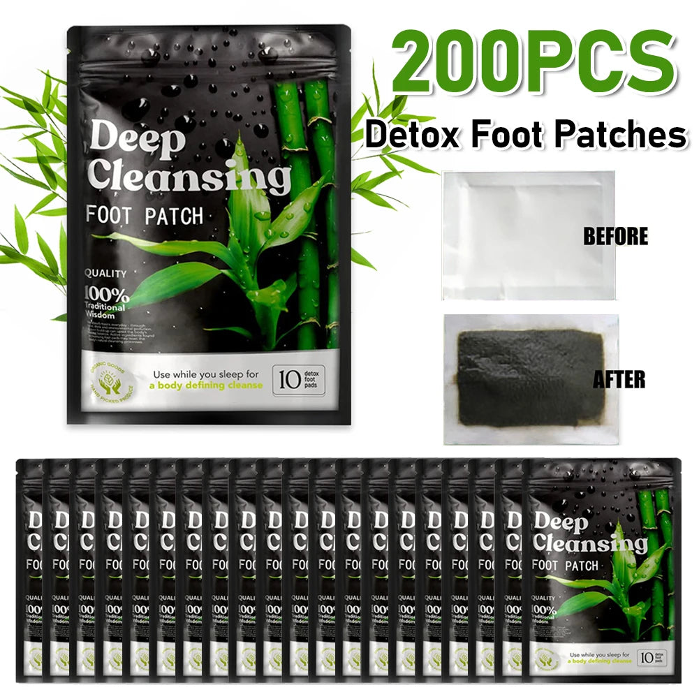 10-200pcs Detox Foot Patches Stress Relief Feet Deep Sleep Detox Sticker Foot Skin Toxins Detoxification Cleaning Foot Care Pad