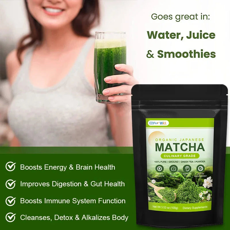 100% Pure Organic Matcha Supplement & Apple Cider Vinegar Capsules Support Energy Levels & Gut Health, VIT B12